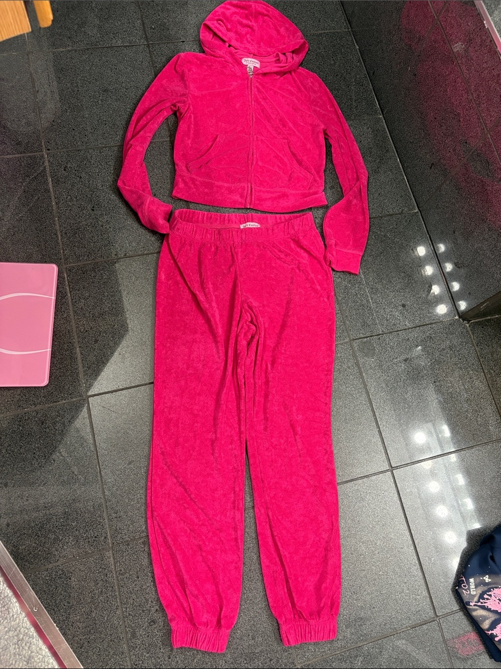 Juicy Couture Hot Pink Velour Hooded Track Suit